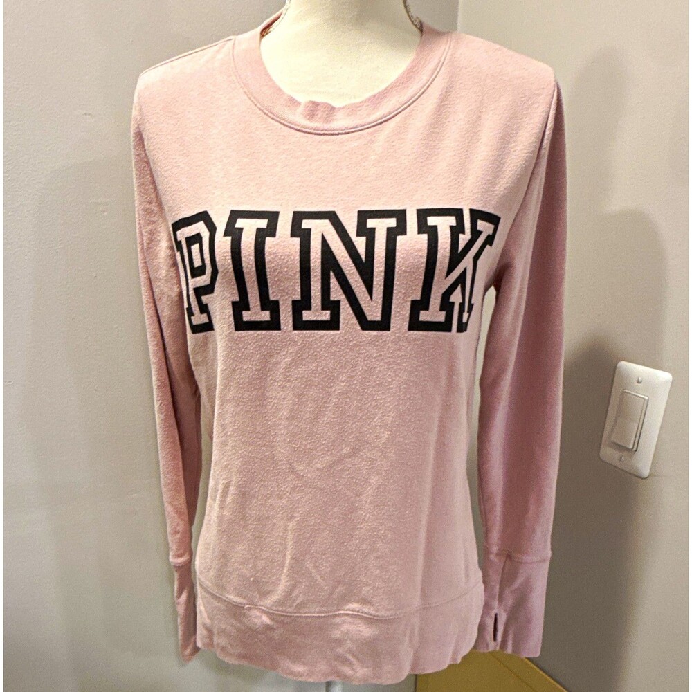 Victoria’s Secret PINK Pink Logo Lightweight Pullover Crewneck Sweatshirt XS